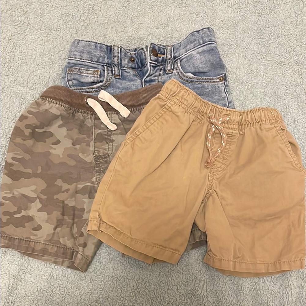 Stylish Kids Shorts Set - Denim, Camo, and Tan